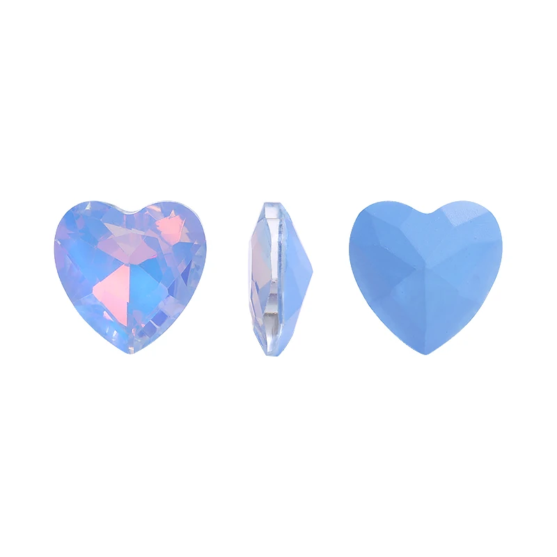 45pcs Heart Piontback Rhinestones Opal Mocha Stones Diamond Decoration Glass Crystal Glitter Gem Beeds for Wedding Accessories