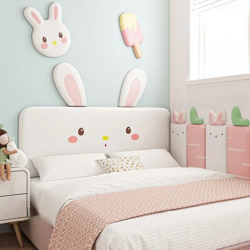 Pink Rabbit Bed Headboard Girl Bedroom Furniture Kids Room Decor Tatami Anti-collision Head Board Cabecero Cama 150 Tete De Lit