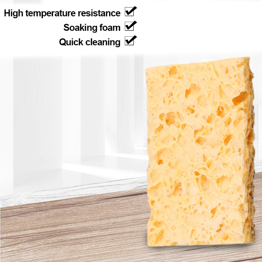 10/50pcs Soldering Iron Tip Tin Cleaner Cleaning Sponge Yellow Heat Resistant High Sponge Temperature Resistant Sponge