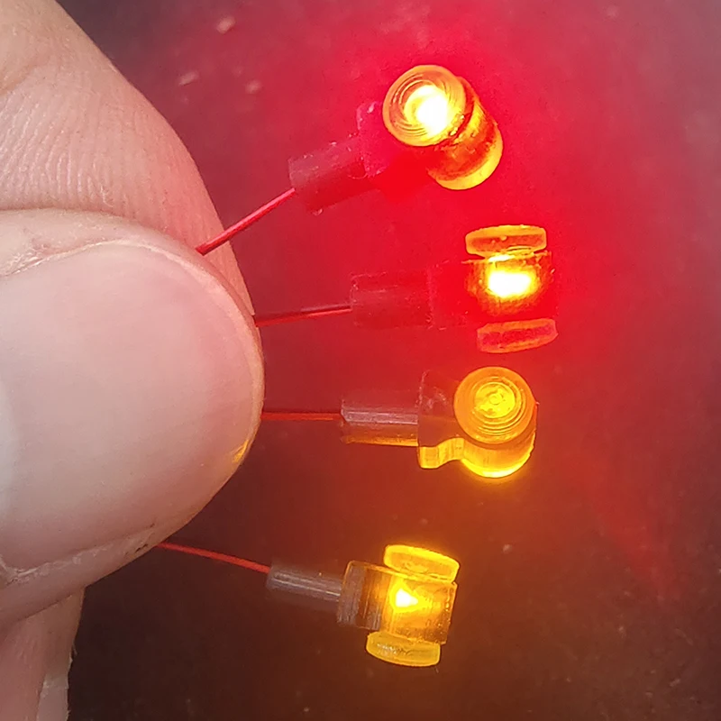 LED 3V Yellow Red Clearance Lights Warning Lamp for 1/14 Tamiya RC Truck Trailer Tipper Scania 770S MAN Benz Actros Volvo Car