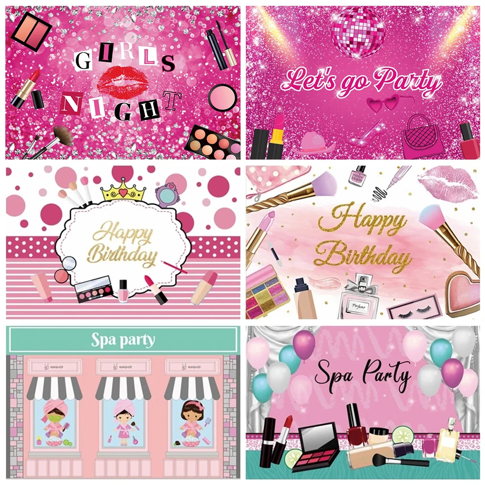 

Yeele Spa Make-up Girl Pamper Party Backdrops For Girl Birthday Photography Backgrounds Home Studio Cosmetic Shop Decor Photo