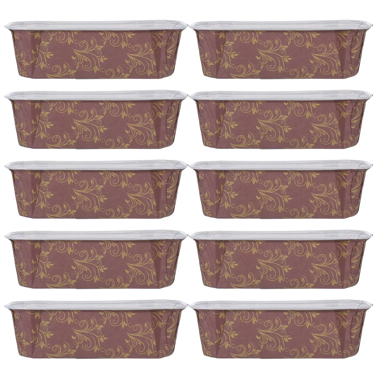

10 Pcs Toaster Cake Cup Corrugated Baking Pan Loaf Pans Parchment Liners Paper Panettone Mold Coffee