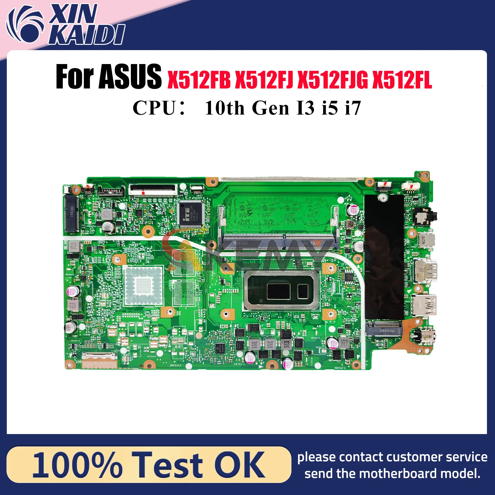 

X512FA Материнская плата для ноутбука ASUS VivoBook V512F X512FF K512F A512F X512FB X512F S512F F512F V5000F Материнская плата 10-го поколения I3 i5 i7