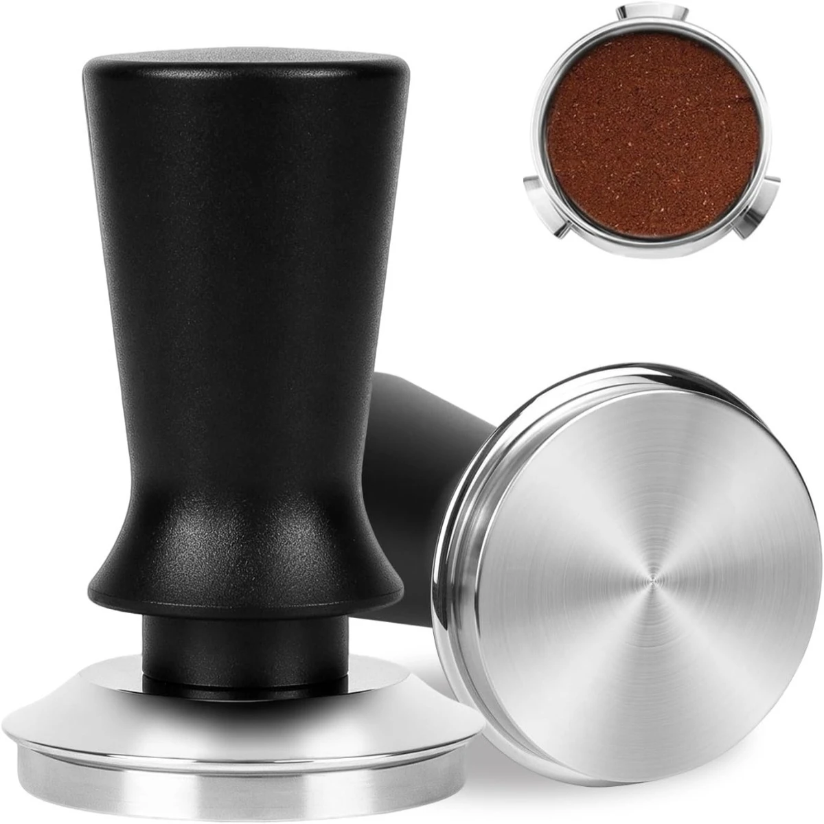 51mm 53mm 58mm Espresso Tamper Barista Coffee Tamper Calibrated Spring Loaded Stainless Steel Tampers for Even Extraction