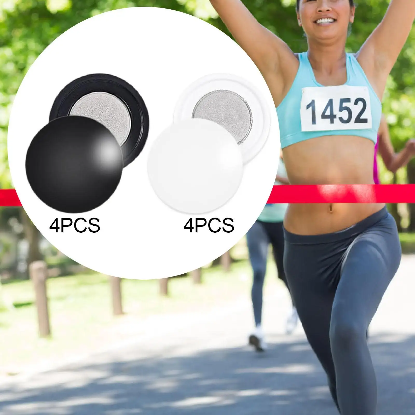 

4 Pair Magnetic Race Bib Clips Running Gear for Runners Race Number Buckles for Triathlon Competition Track Run Supplies