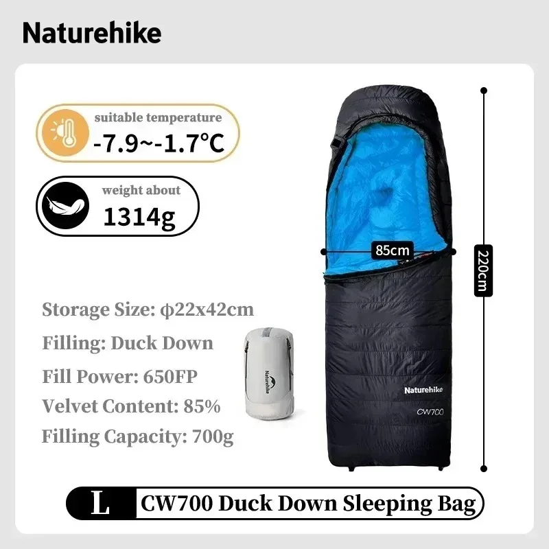 Naturehike CW700 Sleeping Bag Ultralight Winter Duck Down Sleeping