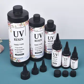 크리스탈 송진 UV 접착제, 고경도, 빠른 건조, 에폭시 UV 접착제, 투명 접착제 액세서리, DIY 쥬얼리 제작, 200g, 500g, 1000g 