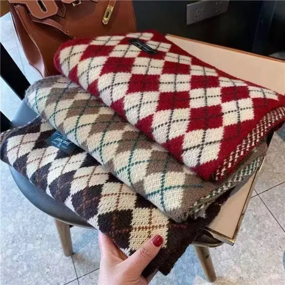 وشاح المعين الشتوي للسيدات هدية العيد للزوجين وشاح طالب متعدد الاستخدامات محبوك وشاح سميك دافئ