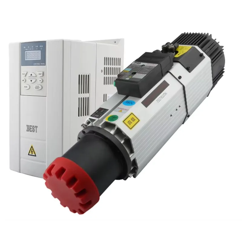 มอเตอร์แกนหมุน HQD 9kw 220v 380v แบบหัวยาว Atc 9 กิโลวัตต์ Hsk Iso30 Bt30 ชุดมอเตอร์เฟสเดียว ใช้แทน Hsd สำหรับเครื่องเราเตอร์ซีเอ็นซีเหล็ก