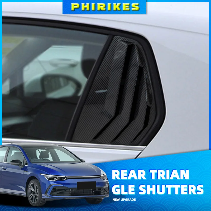 

For Volkswagen Golf MK8 2020-2023 Rear Side Window Louvers Air Vent Scoop Shades Sticker Car Accessories
