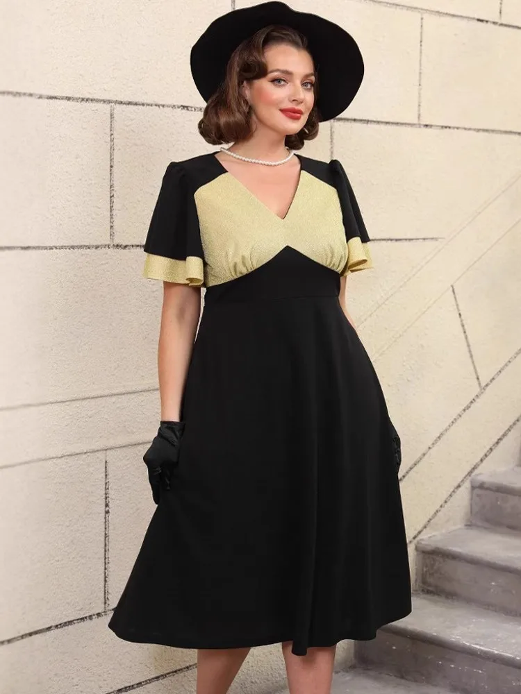 

L-3XL Plus Size Clothes Dresses Women Robes Summer Autumn Short Sleeve Street Style Casual 3XL Big Size Oversized Midi Dress