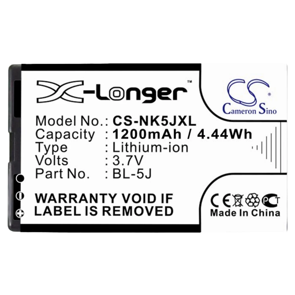 Li-ion Mobile, SmartPhone Battery for Nokia,3.7v,1200mAh,5800 5800T N900 5230 X6 C3 X1-01 Asha 201 Lumia 521 Glee Rock,BL-5J