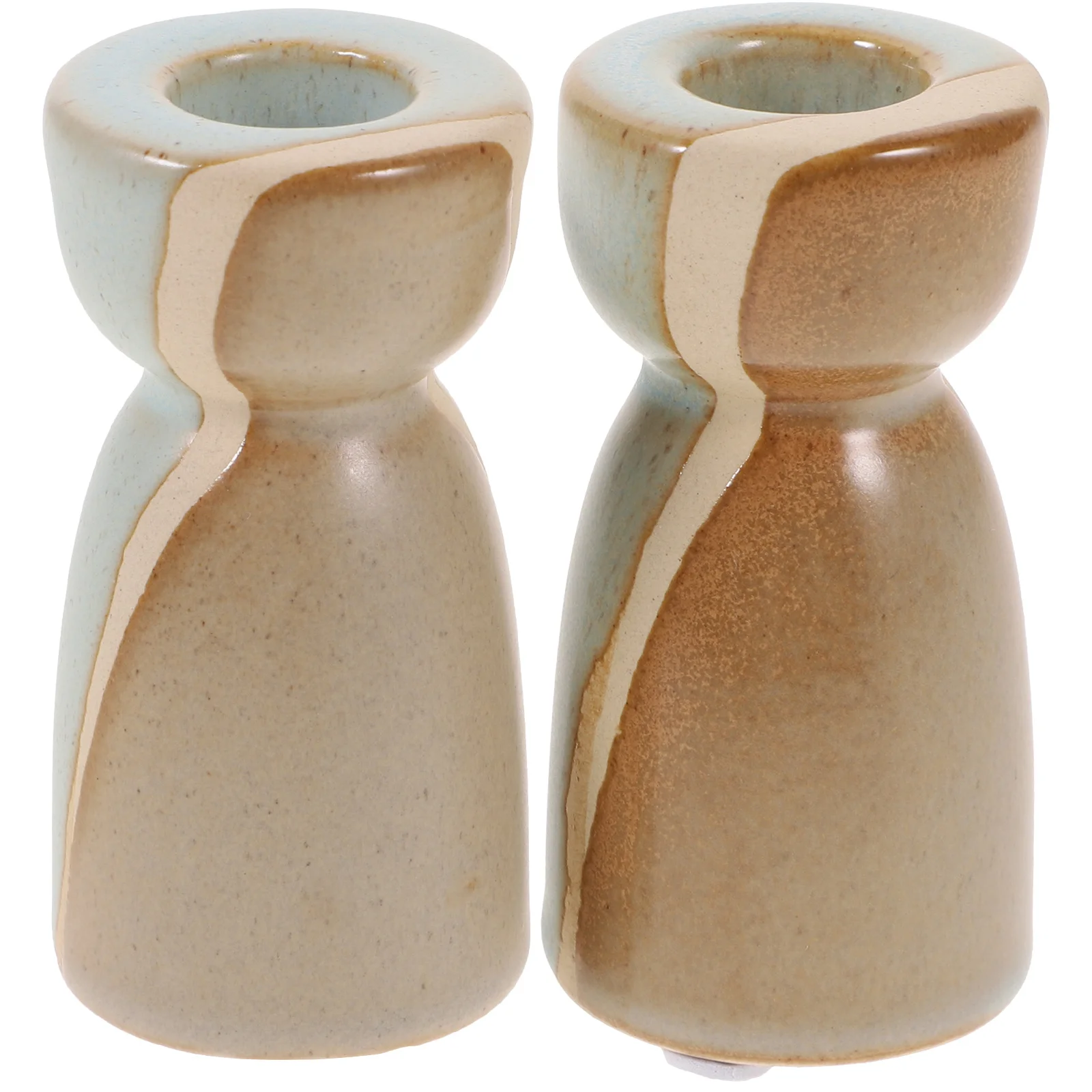 

2Pcs Ceramic Holder Retro Creative Design Decorative Taper Holders for Home Dining Room Party Festival Atmosphere