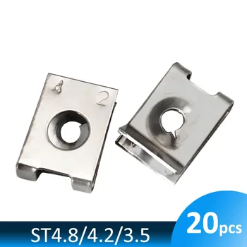 20 adet/grup 304 paslanmaz çelik kendinden dokunarak Cleats klipler ST4.2 ST4.8 ST3.5 Snap fındık araba motosiklet için