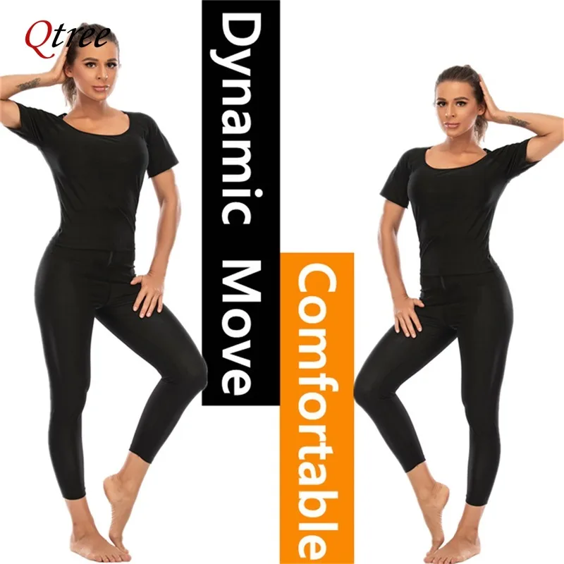 Qtree-Suor Feminino Emagrecimento Cintura Trainer Camisa de Manga Longa, Body Shaper, Ternos De Sauna, Controle De Barriga, Aparador De Barriga Slim Tops, Ternos De Treino