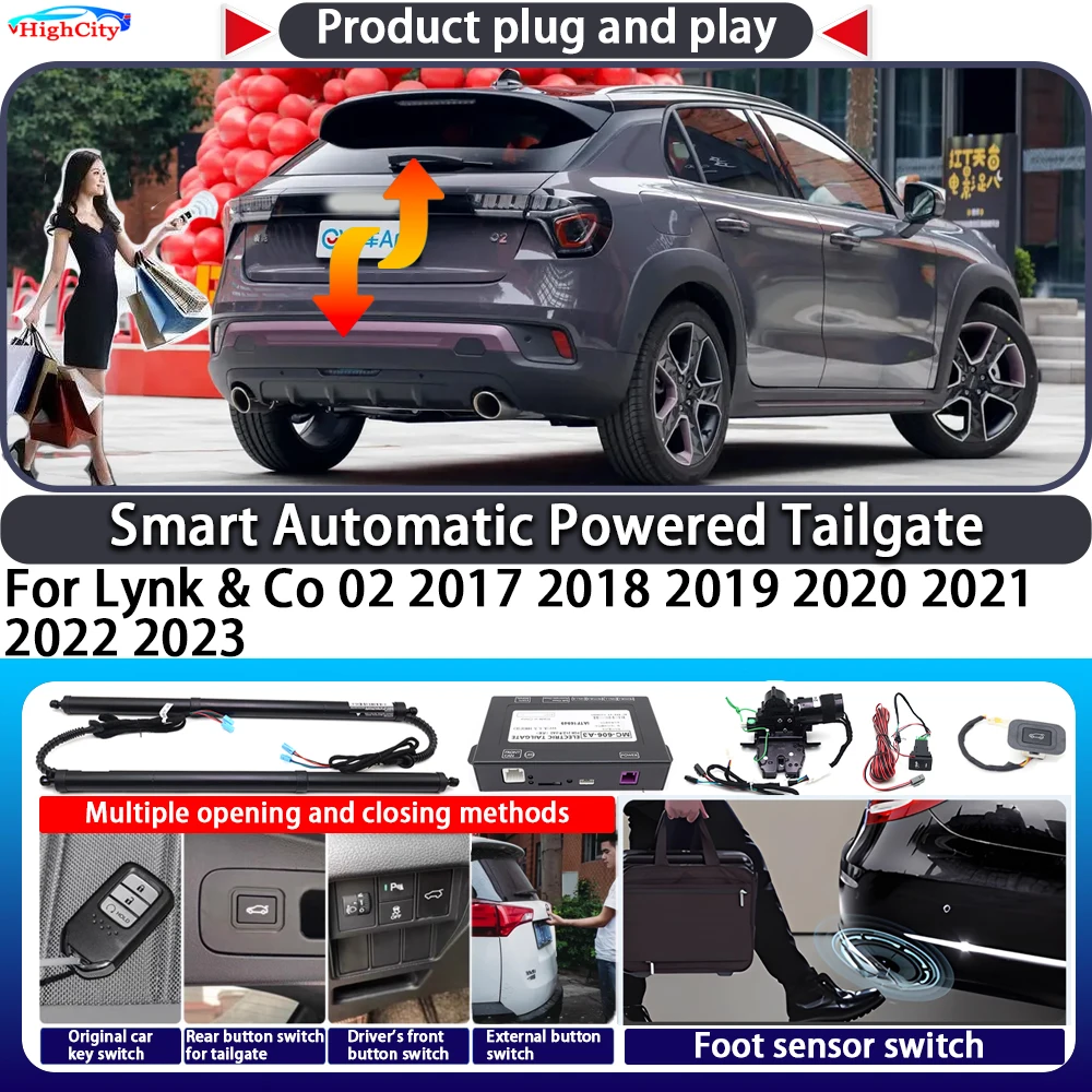 

For Lynk & Co 02 2017 2018 2019 2020 2021 2022 2023 Smart Automatic Powered Tailgate Key Lift Close Kit Electric Power Tailgate