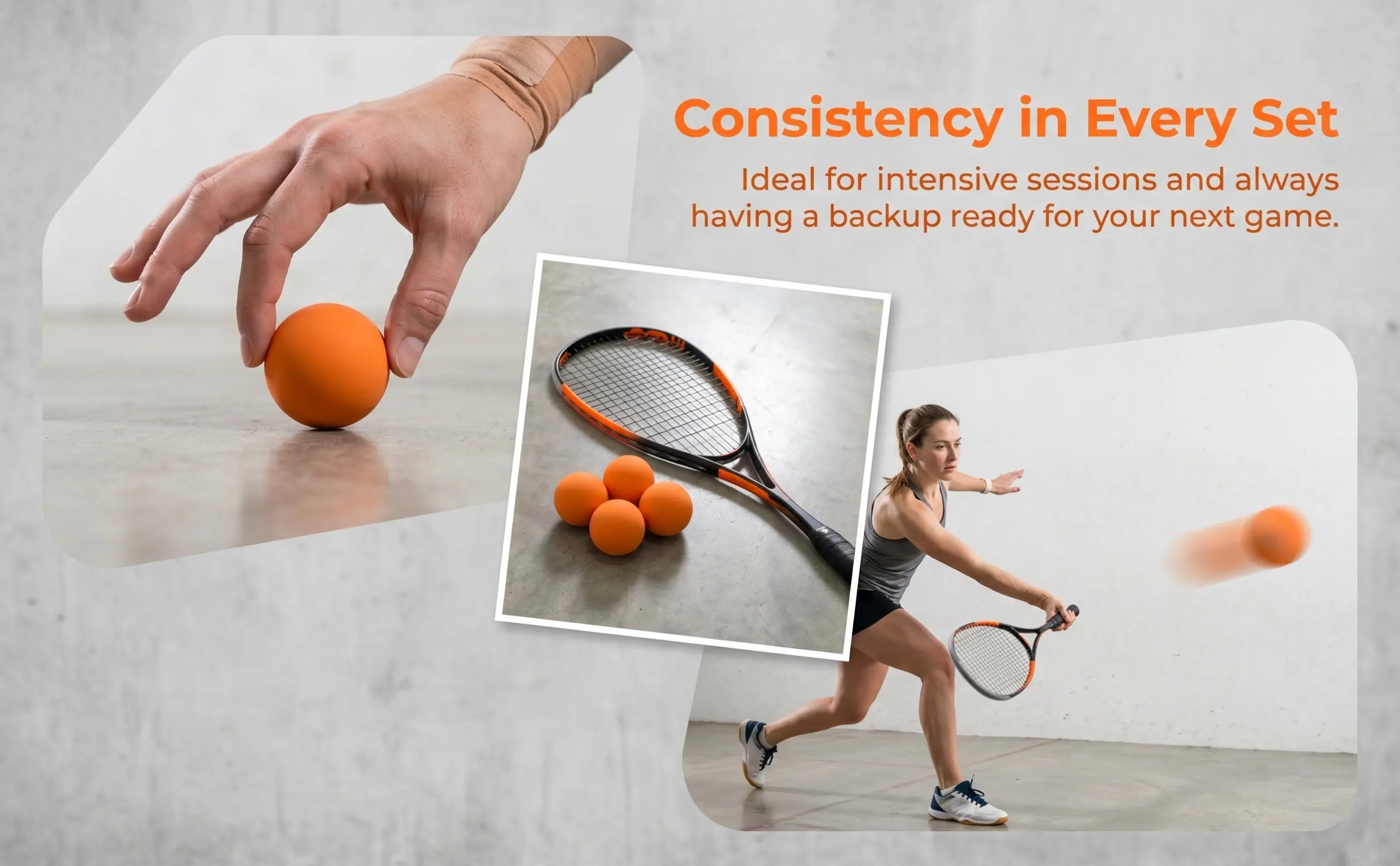 4 pelotas de entrenamiento para squash, de goma de alta elasticidad y peso ligero, ideales para practicar reacciones y entrenar con la raqueta de squash, para principiantes.