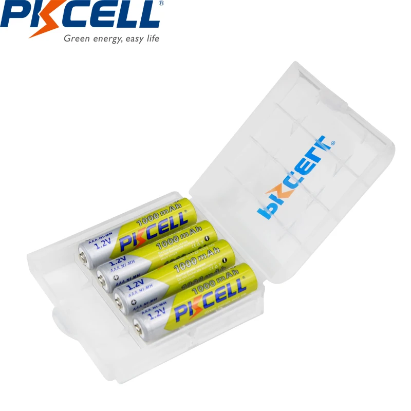 4PC 1.2V Ni-MH AAA Rechargeable batteries 1000MAH 3A AAA Battery with 1PC Battery Box holder For Flashlight Toy Camera