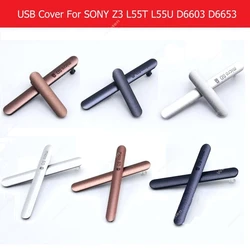 Geniune NEW Charger USB Cover+& SIM Card Cover For Sony Xperia Z3 D6603 L55T L55W & Usb Port Dust Plug Replacement Parts