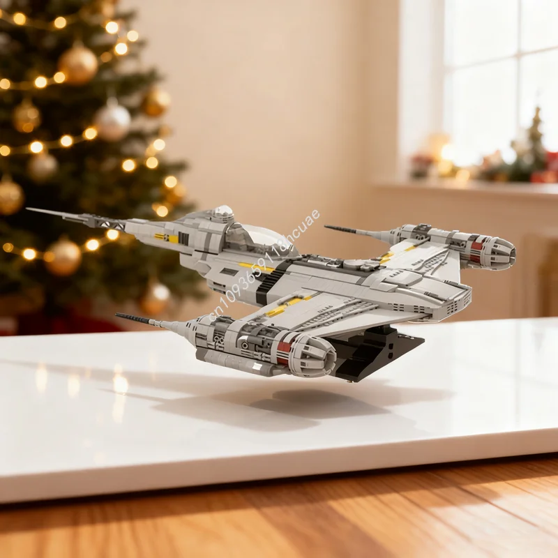 3113 elementów MOC Din Djarin's N-1 Starfighter UCS Model Klocki Konstrukcyjne Prezent na Boże Narodzenie Zabawki DIY Edukacja Urodziny dla Dzieci