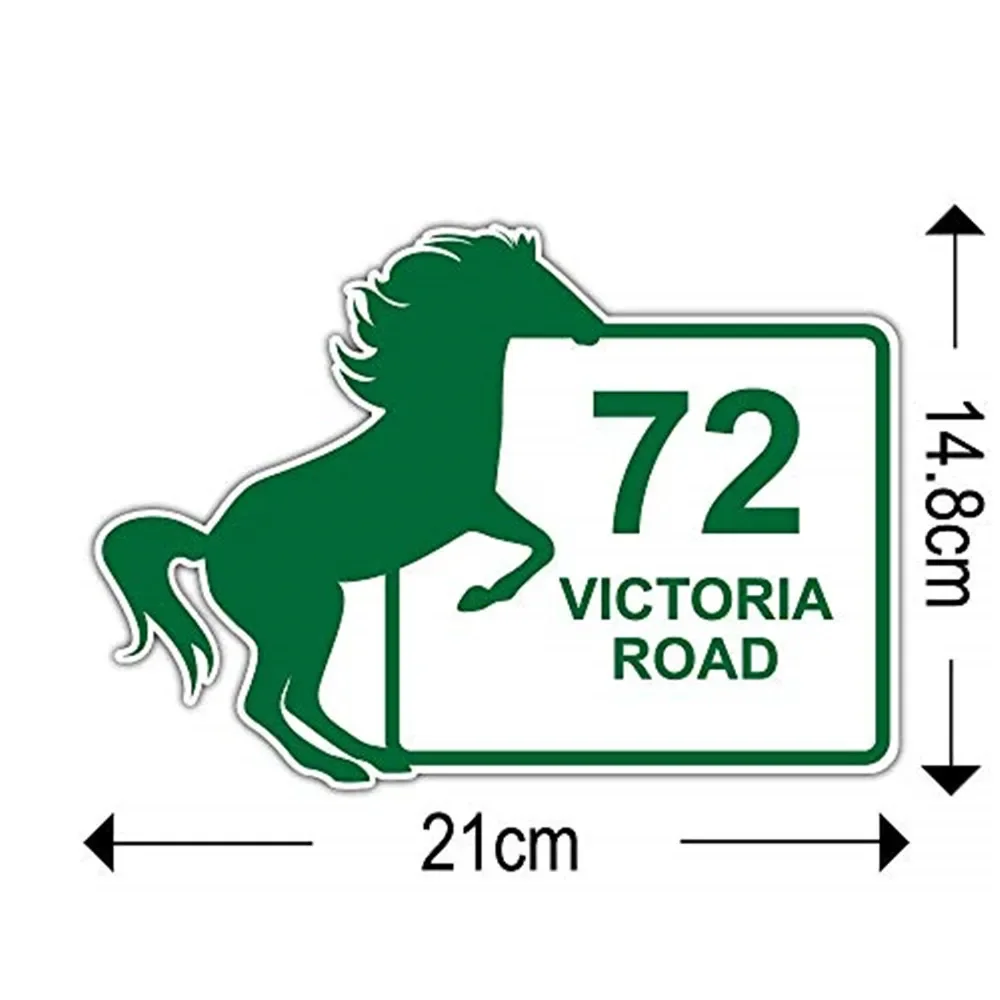 4X شخصية Wheelie بن عدد ملصقات رقم المنزل اسم الشارع مستطيل نمط ألوان متعددة مخصصة #6