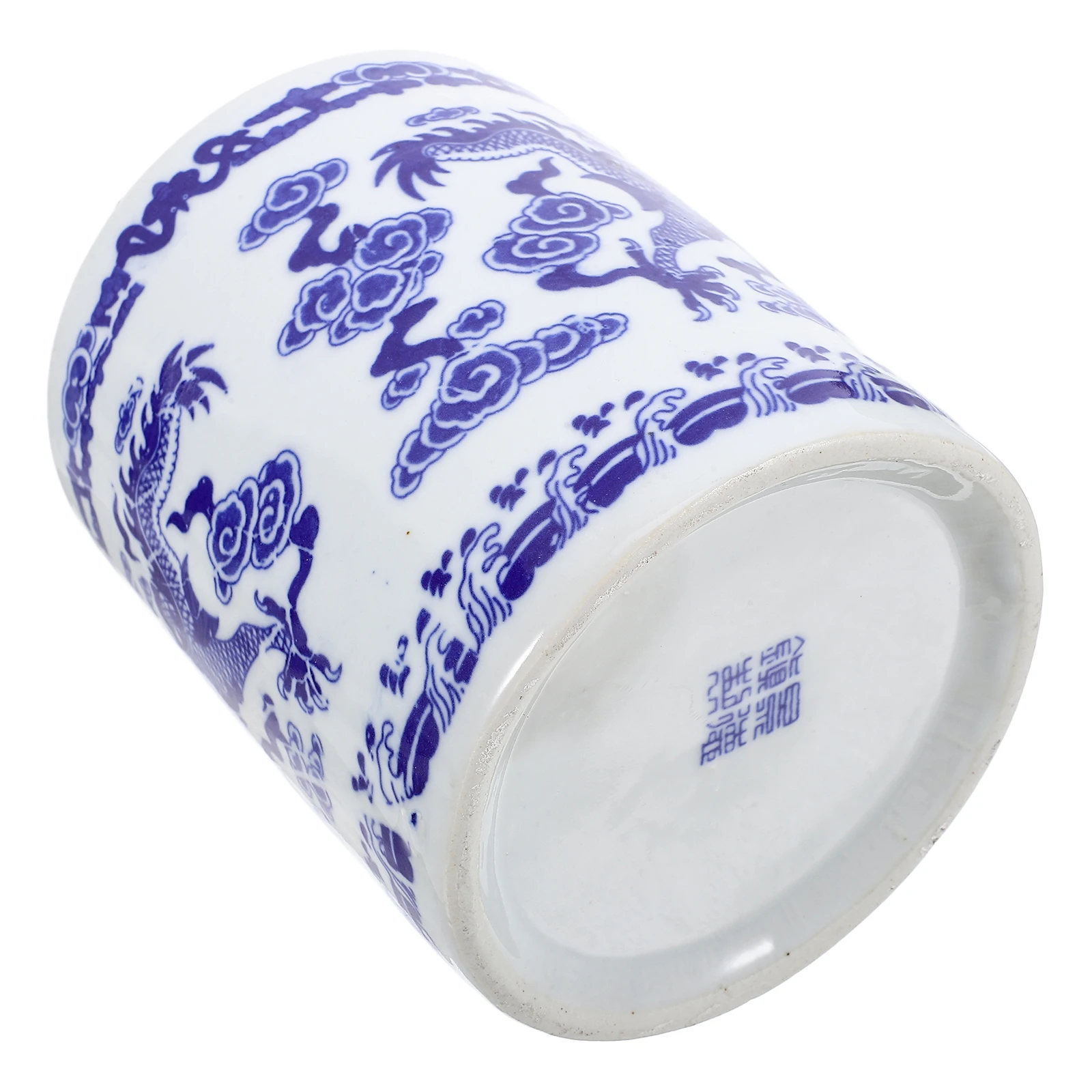 

Blue and White Porcelain Ceramic Pen Holder Multi Functional Desktop Organizer for Pencils Pens Markers Phones Office Desk