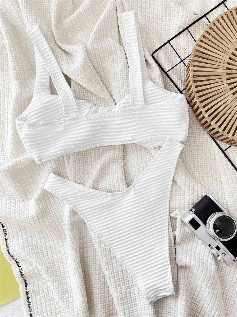 섹시한 트위스트 비키니 화이트 립 Tankini Y2K 수영복은 비키니 휴가 수영복을 밀어 여성 비치 복장 수영복 Biquini