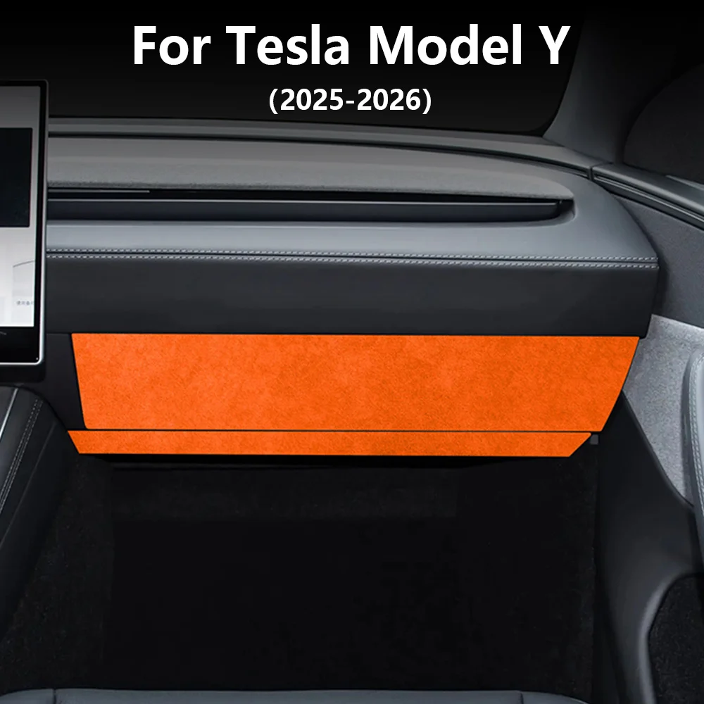 

Italian Top Suede Instrument Panel Trim Protective Sticker for Tesla Model Y Juniper Launch 2025 2026 2027-UP Accessories
