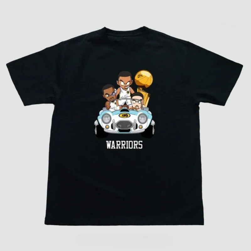 Summer 2026 Hot Selling Cartoon Character Driving Cotton T-shirt, Adult and Children's Plus Size Casual Fashion Sportswear