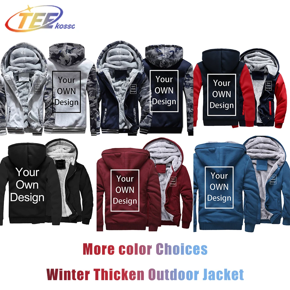 Your OWN Design Brand Logo/Picture Custom Men Women DIY Winter Thick Hoodies Sweatshirt Casual Hoody Clothes 24 Color Loose COAT