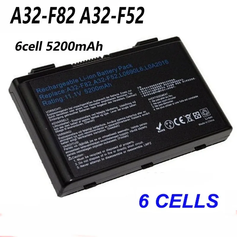 A32-F82 A32-F52 6cell 5200mAh Laptop Battery For Asus F52 F82 K40 K50 K51 K60 K61 K70 P50 P81 PR079 X5D X65 X66 X70 X87 ﻿