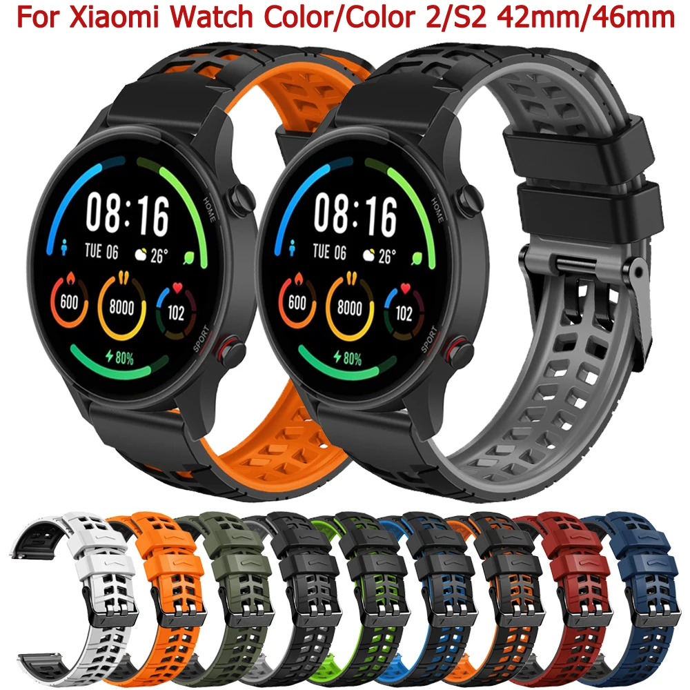 22mm Silicone Band For Xiaomi Mi Watch Color 2 Strap Smartwatch Bracelet for Mi Watch S1 Active Pro S2 42 46mm Wristband Correa