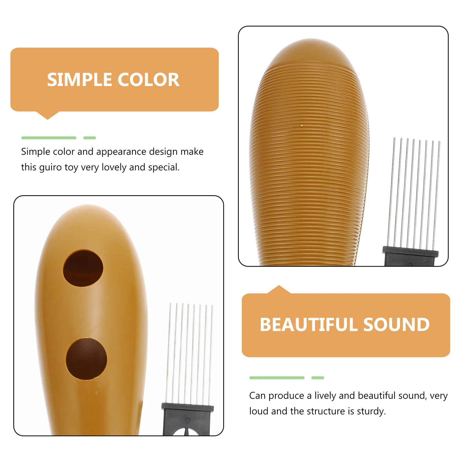 

1Set Guiro Percussion Instrument Music Enlightenment Educational Plaything Loud Sturdy Design Guiro Percussion