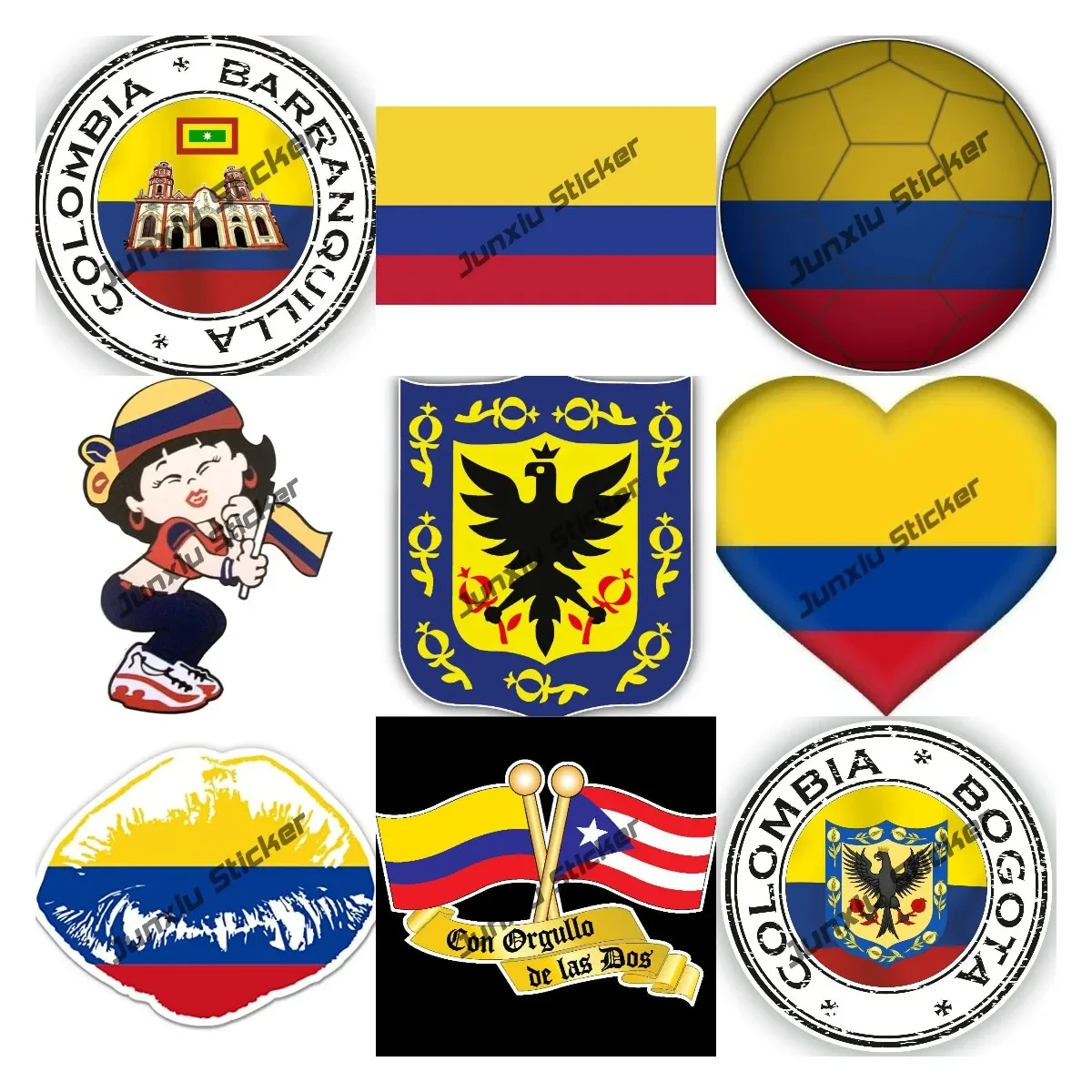 

Colombia Flag Vinyl Decal Colombian Bogota City Coat of Arms Sticker for Car Bumper Window Bumper Premium Quality UV-Resistant