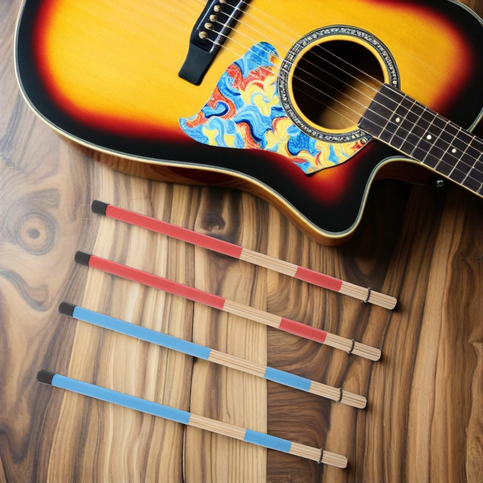 

2Pairs Drum Brushes Wooden Snare Drum Sticks Wood Brush Drumsticks for Jazz Acoustic Performance Percussion Kit Sticks Drumming