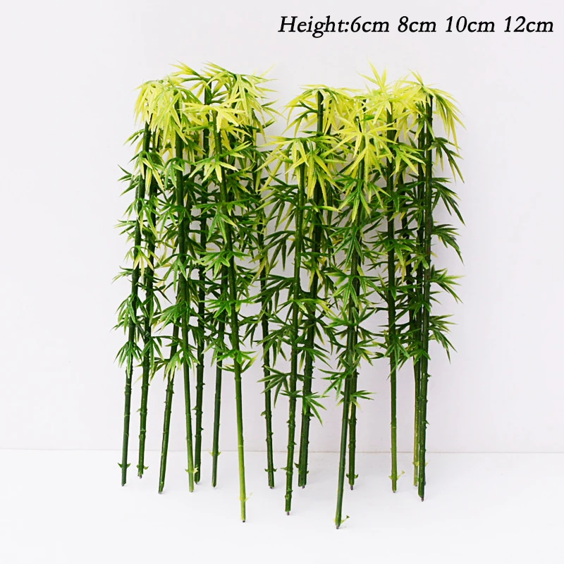 5Pcs Miniature Bamboo Tree Plastic Model Kit Micro Landscape Diorama Materials Sand Table Model Decor Accessories Toys Hobbies