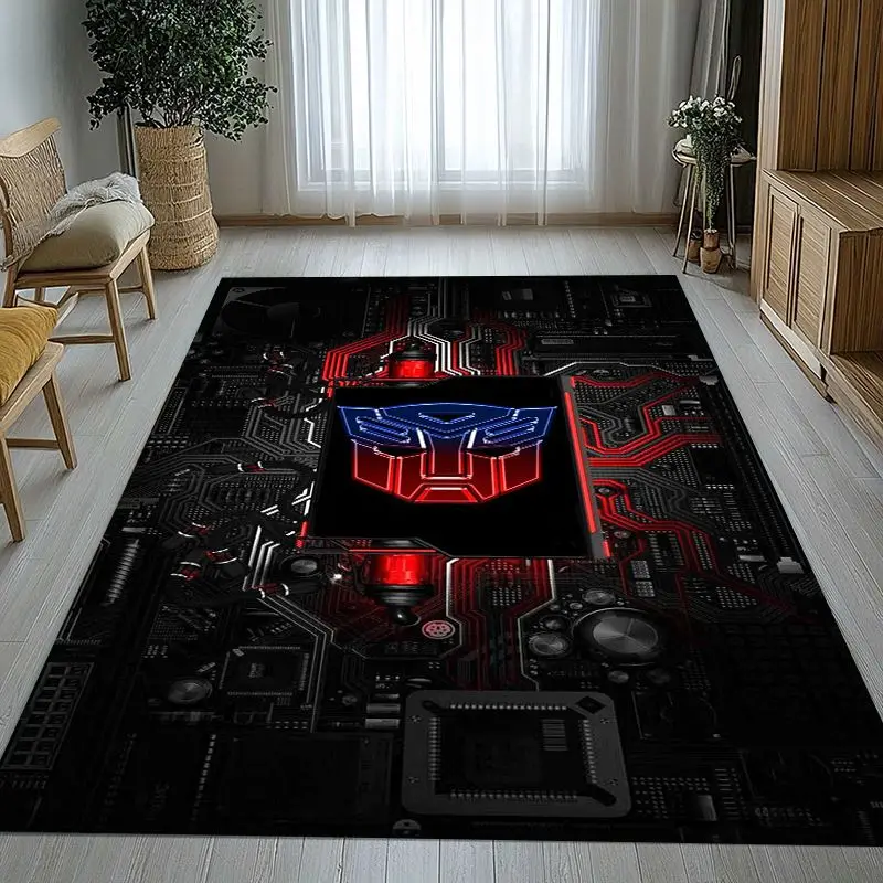 Retro Autobots Transformers Optimus Prime Area Rug,Soft Non-Slip Carpet Mat for Living Room Bedroom,Sofa Floor Rug,Home Decor