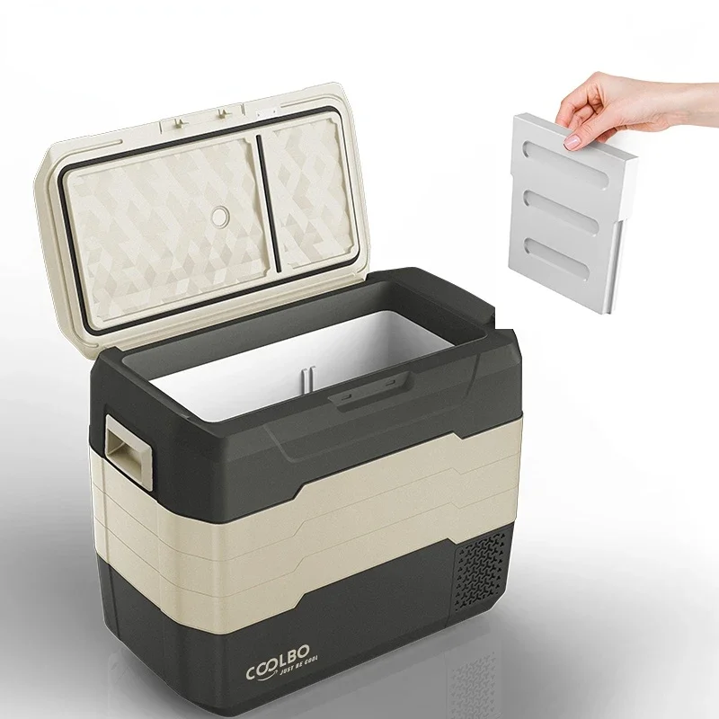 Новый черный, белый портативный автомобильный холодильник с морозильной камерой с двумя зонами, портативный автомобильный холодильник для грузовиков