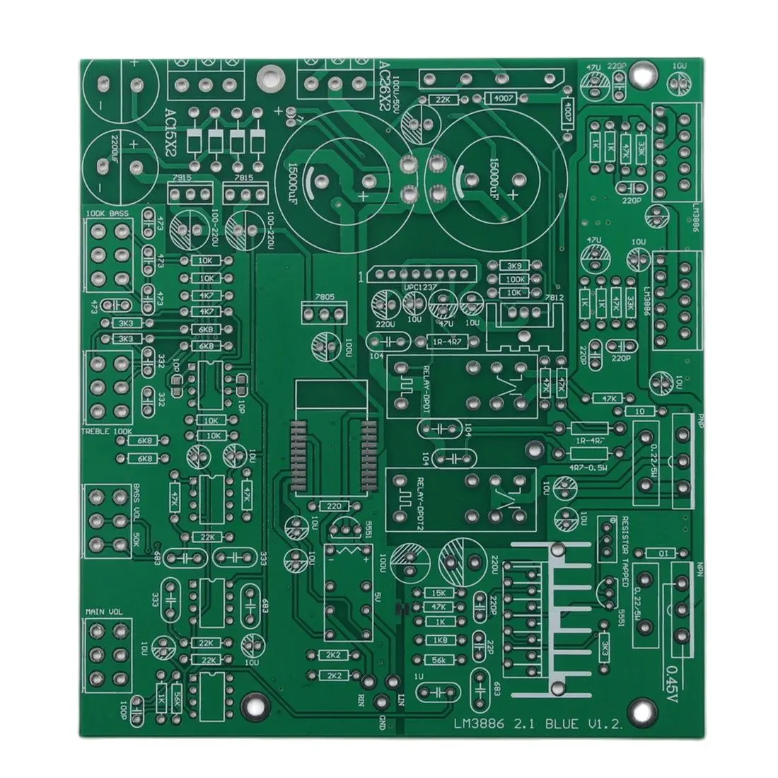 LM3886 Bluetooth 2.1 Channel Discrete Subwoofer Power Amplifier Board HiFi Preamplifier PCB