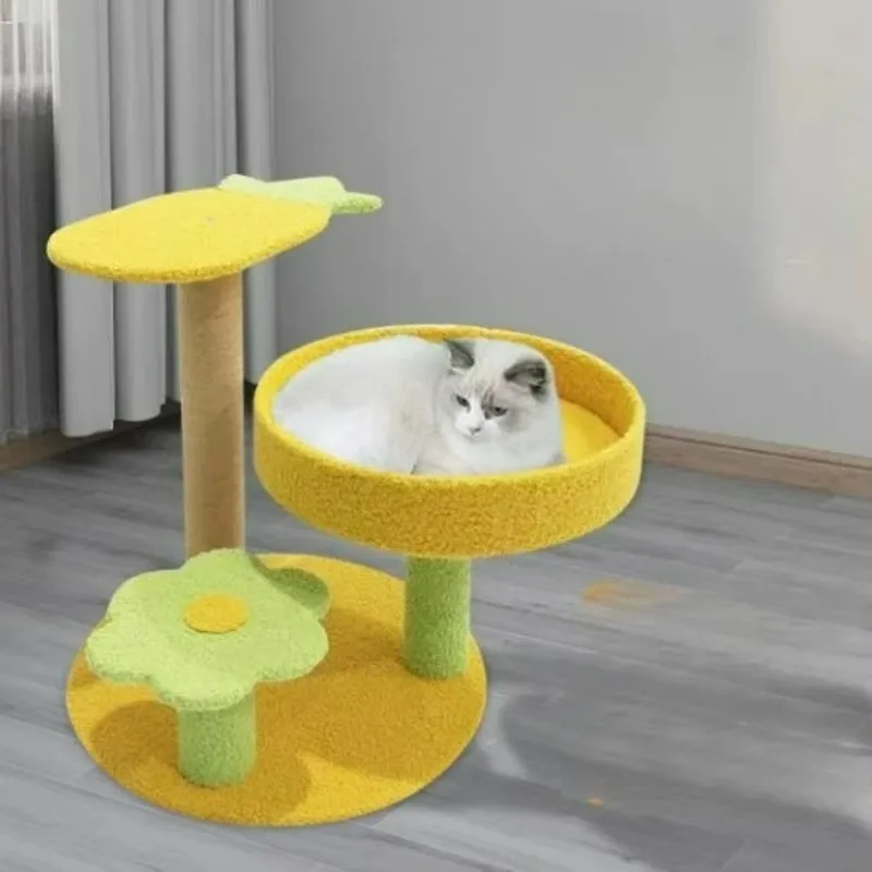 3-in-1 Tree 5-Tier Tower, Mushroom Indoor Kitten Activity Center, Multi-Functional Climbing Furniture for Cats