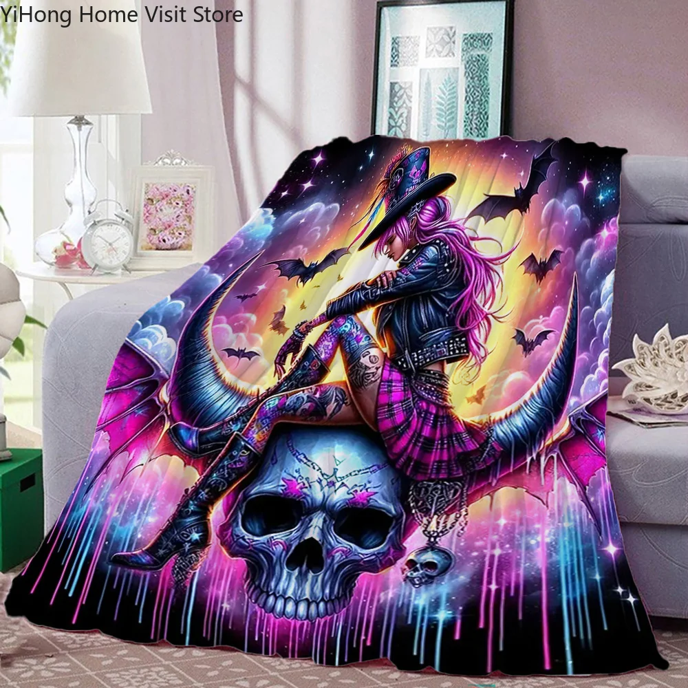 New Arrival Skeleton Printed Blanket Picnic Blankets Warm Blanket Soft and Comfortable Blanket Home Travel Birthday Gift