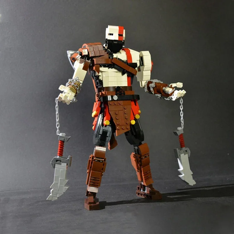 MOC- 192904   Juego clásico Robot de batalla Kratos, conjunto de bloques de construcción Gods Wars Mech Warrior, modelo DIY, rompecabezas para niños, juguetes, regalo de cumpleaños