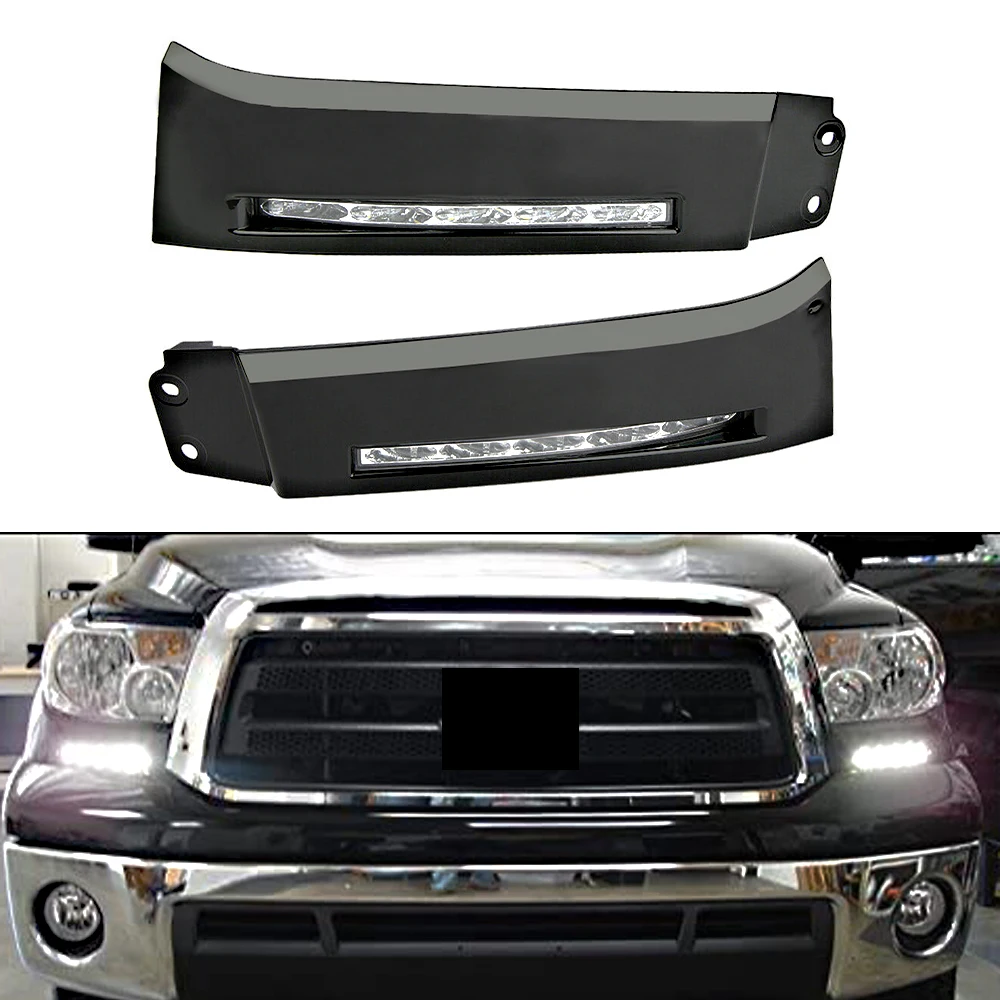 

12 В светодиодные дневные ходовые огни для Toyota Tundra 2007 2008 2009 2010 2011 2012 2013 Sequoia 2008-2013 гг., противотуманная фара переднего бампера