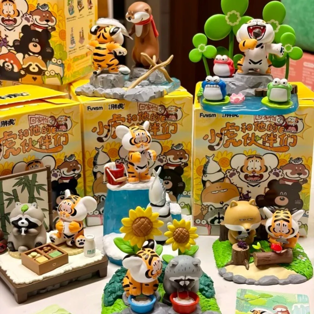

Little Tiger and His Buddies Series Blind Box Kawaii Collect Mystery Box Toy Desk Decora Ornament Toys Anime Figure Gift for Kid