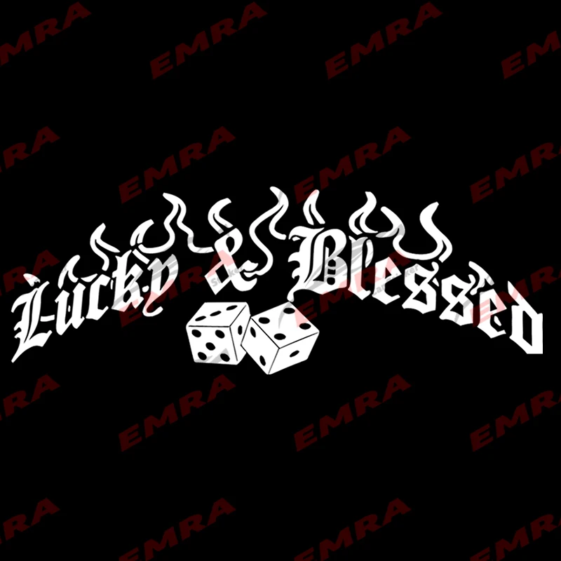 Lucky & Blessed Car Sticker for Windshield Rear Window Car Sticker Banner JDM Vinyl Graphics External Accessories Vinyl Decals