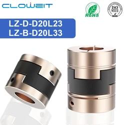 Cloweit LZ-B-D20L33 Rigid Flexible Shaft Coupler Oldham Coupling 5mm to 10mm Shaft for Motor Lathe Connect