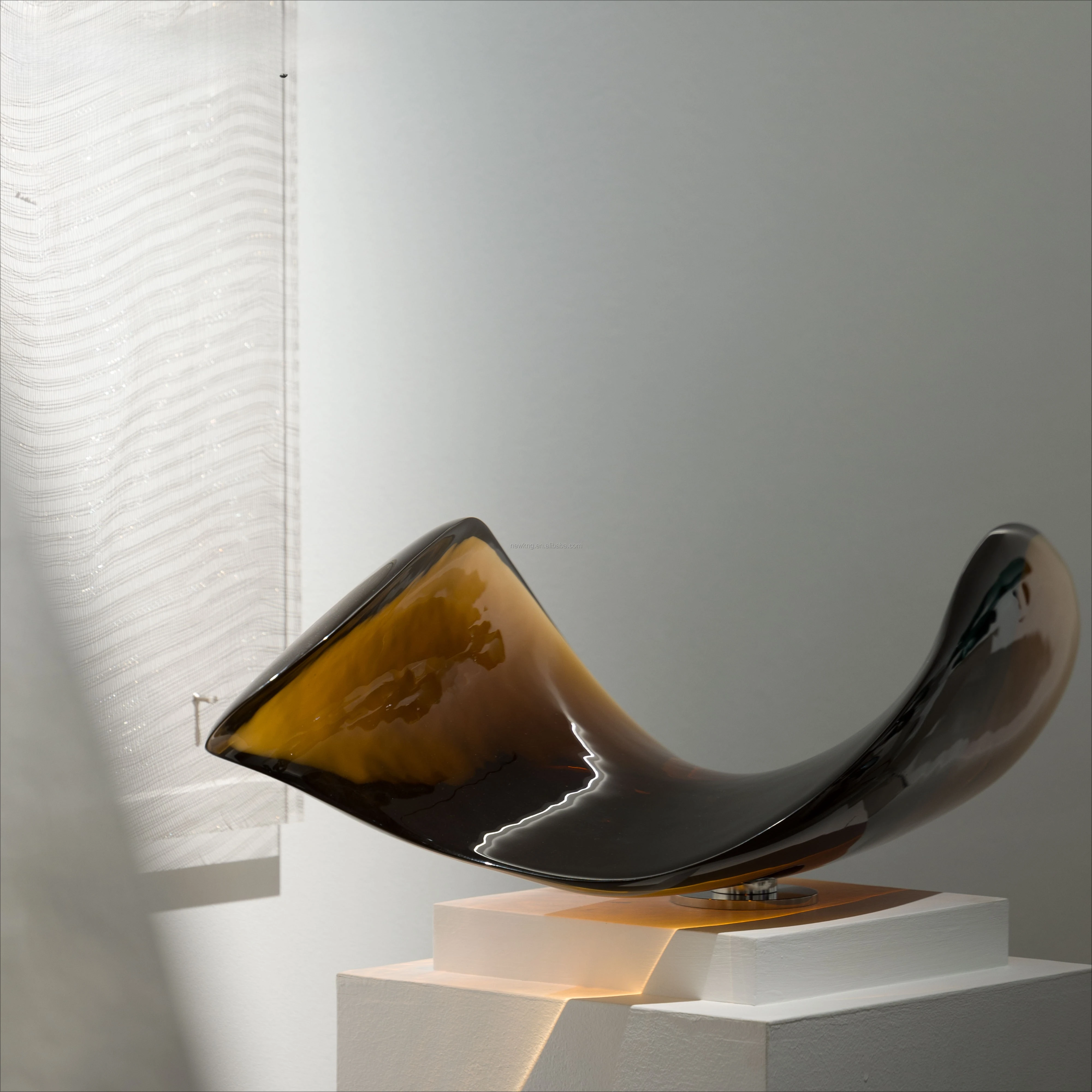 Top quality luxury modern art sculpture, transparent brown/green acrylic crystal (non-glass) home decoration