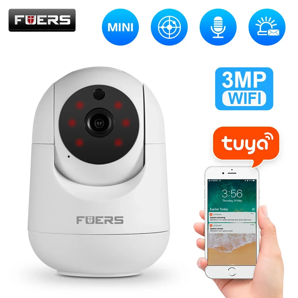 

3MP IP Camera Smart Indoor WiFi Wireless Surveillance Camera Automatic Tracking CCTV Security Baby Pet Monitor