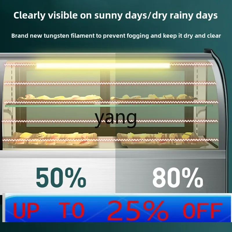 CX Commercial Air-cooled Cake Display Cabinet Frost-free Sushi Refrigerated Right Angle Curved Desktop Small Fruit Freezer