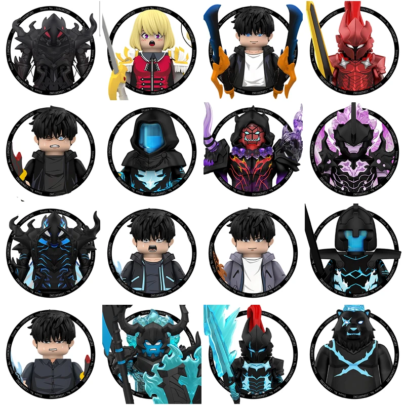 

WM6220 Solo Leveling Mini Action Figure Building Blocks Toy Peripherals Desk Decoration Collection Figures Model Toy For Kid